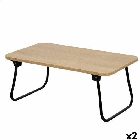 Taca Składana do Łóżka Max Home Drewno Stal Melamina 53 x 22 x 30 cm 2 Sztuk