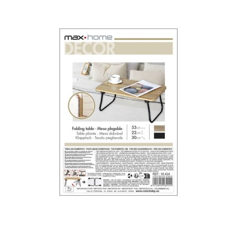 Taca Składana do Łóżka Max Home Drewno Stal Melamina 53 x 22 x 30 cm 2 Sztuk