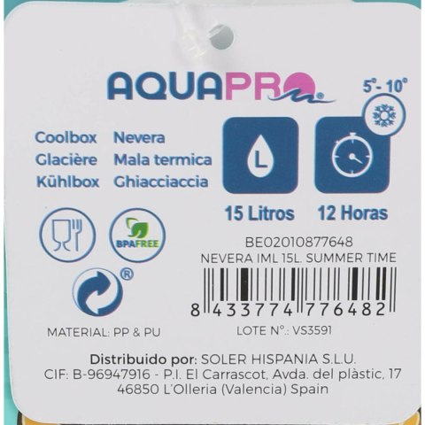 Przenośna Lodówka Aquapro Summer Time Wielokolorowy 15 L (4 Sztuk)