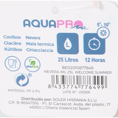 Przenośna Lodówka Aquapro Welcome Summer Wielokolorowy 25 L 38 x 29 x 39 cm (2 Sztuk)