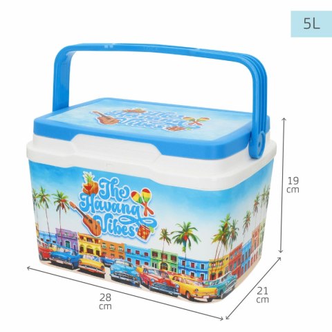 Usztywniana lodówka turystyczna Aktive Niebieski Plastikowy 5 L 28 x 19 x 21 cm (6 Sztuk)