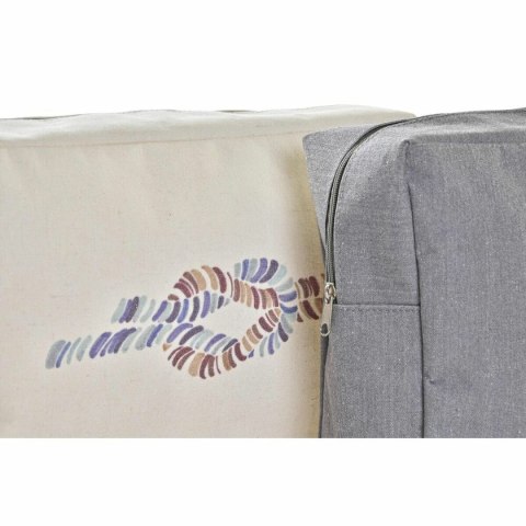 Neseser DKD Home Decor Szary Biały Morski (30 x 10 x 20 cm) (2 Sztuk)