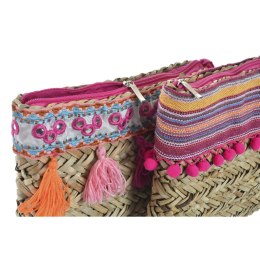 Torba Hippie DKD Home Decor Wielokolorowy wiklinowy (26 x 4 x 20 cm) (2 Sztuk)