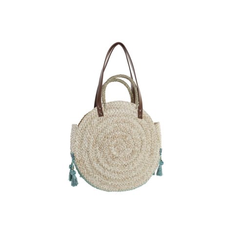 Torba na ramię DKD Home Decor Naturalny Szary Poliester Mięta Włókno (39 x 9 x 48 cm) (2 Sztuk)