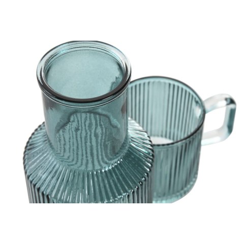 Butelka wody Home ESPRIT Niebieski Kolor Zielony Szkło 1 L (2 Sztuk)