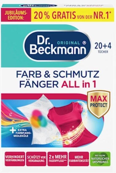 Dr.Beckmann Chusteczki Wyłapujące Kolor i Brud All in 1 24 szt.