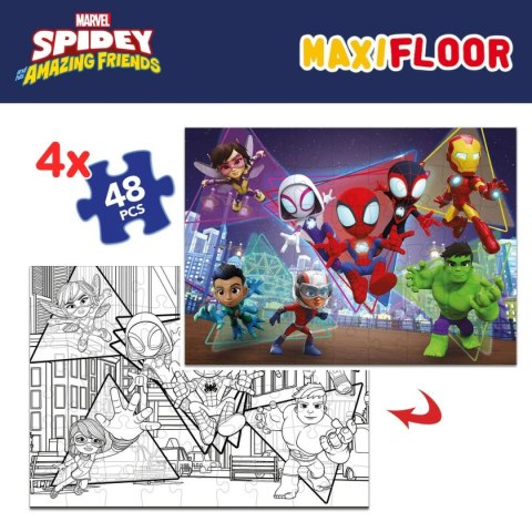 Zestaw 4 Puzzli Spidey 35 x 1,5 x 25 cm 48 Części (6 Sztuk)