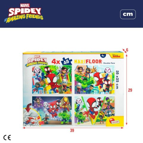 Zestaw 4 Puzzli Spidey 35 x 1,5 x 25 cm 48 Części (6 Sztuk)