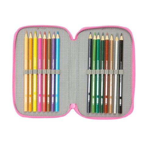 Piórnik potrójny Gabby's Dollhouse Confetti Różowy Turkusowy 12,5 x 19,5 x 5,5 cm 37 Części