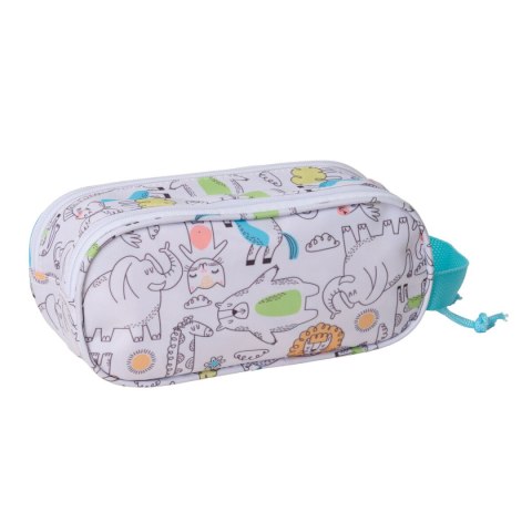 Piórnik Podwójny Safta Niebieski Biały 21 x 8 x 6 cm 3D