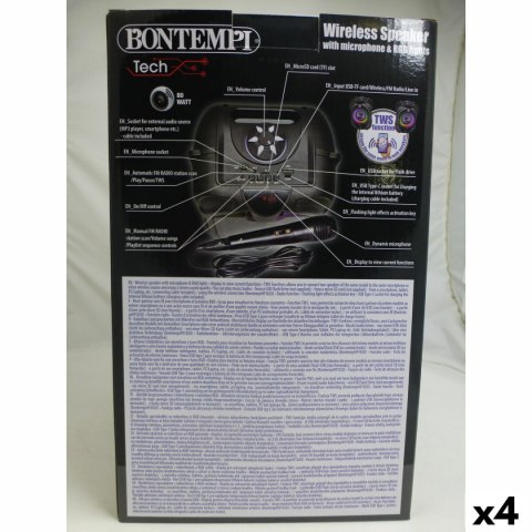 Głośnik z Mikrofonem Karaoke Bontempi 4 Sztuk