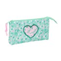 Piórnik Potrójny Safta Cuore Mięta 22 x 12 x 3 cm