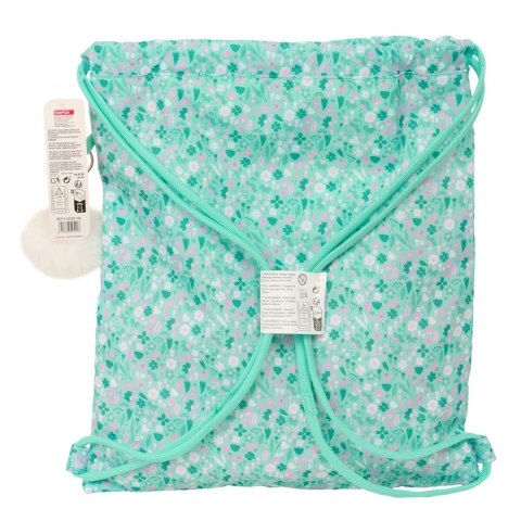 Worek na buty ze sznurkami Safta Cuore Mięta 35 x 40 x 1 cm