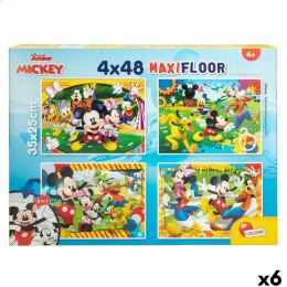 Zestaw 4 Puzzli Mickey Mouse 35 x 1,5 x 25 cm 48 Części (6 Sztuk)