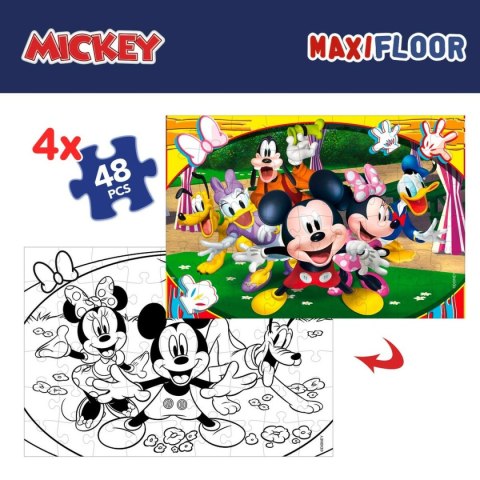 Zestaw 4 Puzzli Mickey Mouse 35 x 1,5 x 25 cm 48 Części (6 Sztuk)