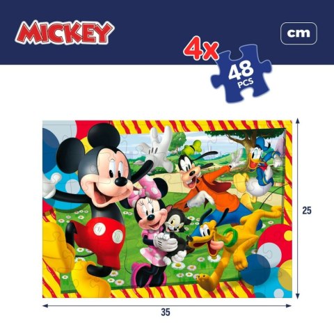 Zestaw 4 Puzzli Mickey Mouse 35 x 1,5 x 25 cm 48 Części (6 Sztuk)