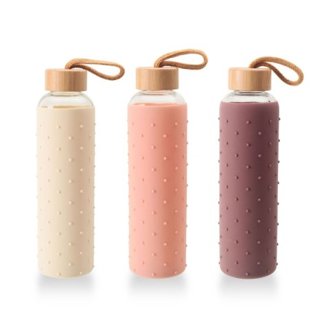 Butelka wody Bewinner Szkło Silikon 600 ml (24 Sztuk)