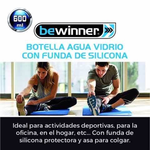 Butelka wody Bewinner Szkło Silikon 600 ml (24 Sztuk)