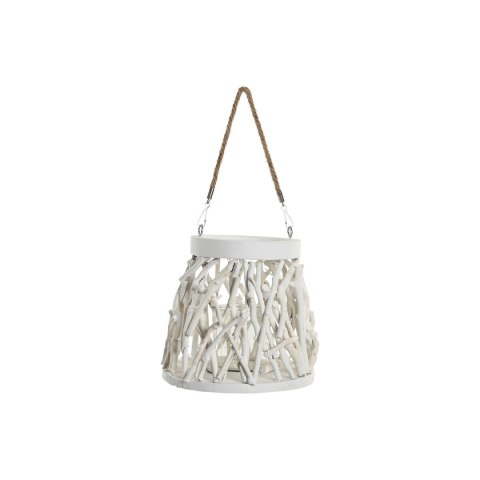 Świeczniki Home ESPRIT Biały Drewno Szkło 35 x 35 x 32 cm (2 Sztuk)