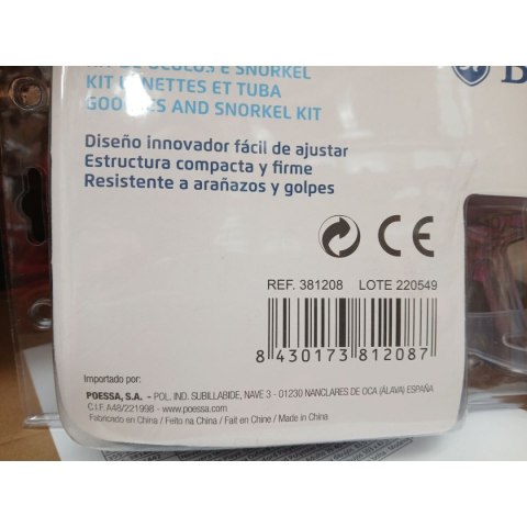 Gogle do nurkowania z rurką Bismark Dorosłych PVC