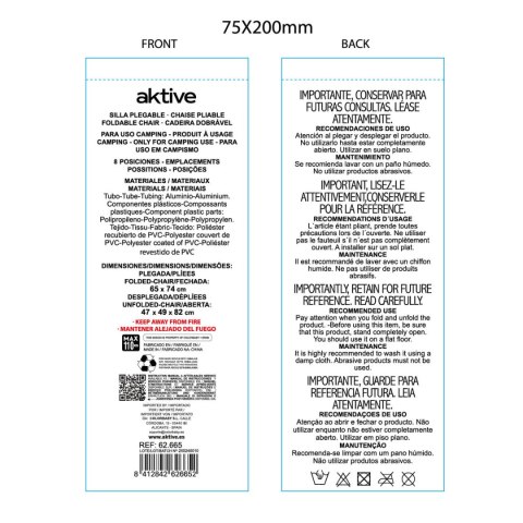 Składanego Krzesła Aktive 47 x 49 x 82 cm