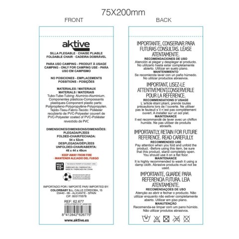 Składanego Krzesła Aktive 45 x 52 x 22 cm
