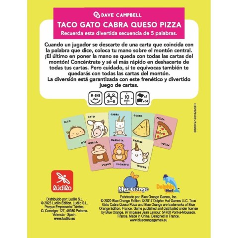 Zabawa Edukacyjna Lúdilo Taco, Gato, Cabra, Queso, Pizza