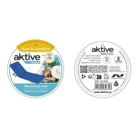 Mata Aktive Odchylany 147 x 55 x 48 cm PVC 600D Niebieski Stal Gąbka (4 Sztuk)