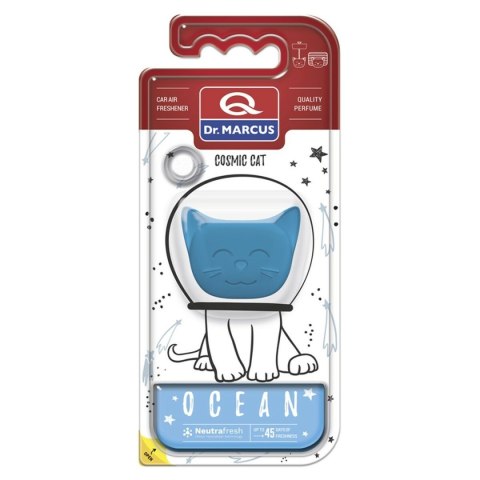 Odświeżacz powietrza do samochodu Dr Marcus Cosmic Cat Ocean Plastikowy Wisiorek