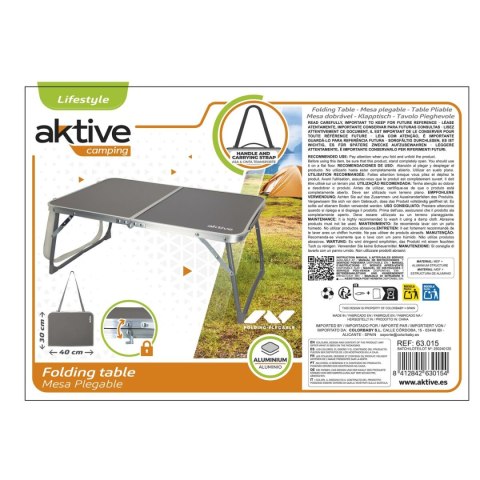 Składany stolik Aktive Kemping Antracyt 60 x 25 x 40 cm (4 Sztuk)