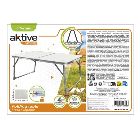 Składany stolik Aktive Krem 60 x 25 x 40 cm (4 Sztuk)
