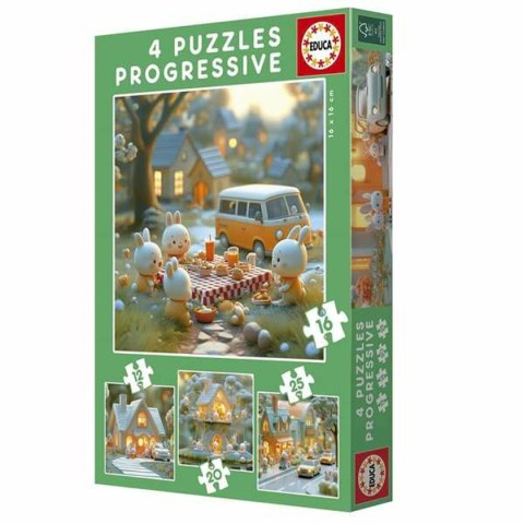 Układanka puzzle Educa Królik 12 Części 16 Części 20 Części 25 Części (4 Sztuk)