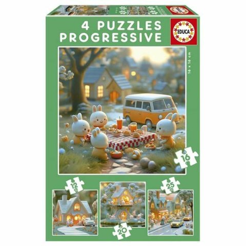 Układanka puzzle Educa Królik 12 Części 16 Części 20 Części 25 Części (4 Sztuk)