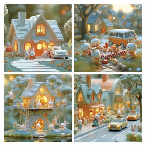 Układanka puzzle Educa Królik 12 Części 16 Części 20 Części 25 Części (4 Sztuk)