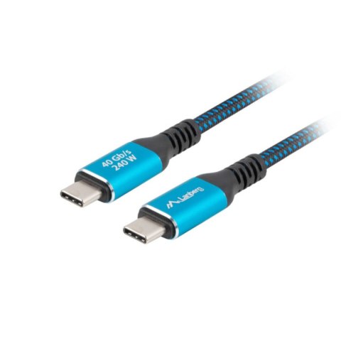 Kabel USB-C Lanberg CA-CMCM-45CU-0010-BK Niebieski Czarny 1 m