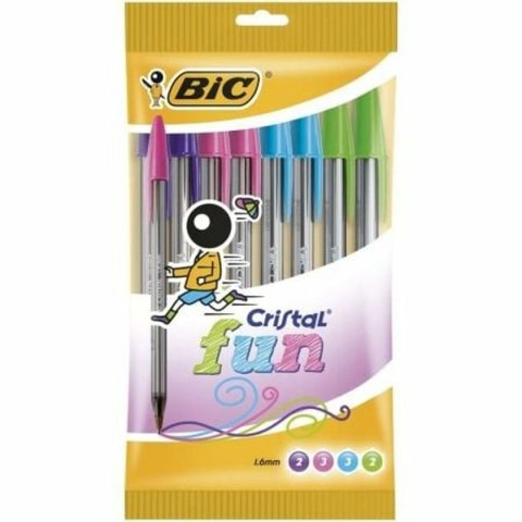Zestaw długopisów Bic Cristal Fun 921342 Wielokolorowy 10 Części (10 Sztuk)