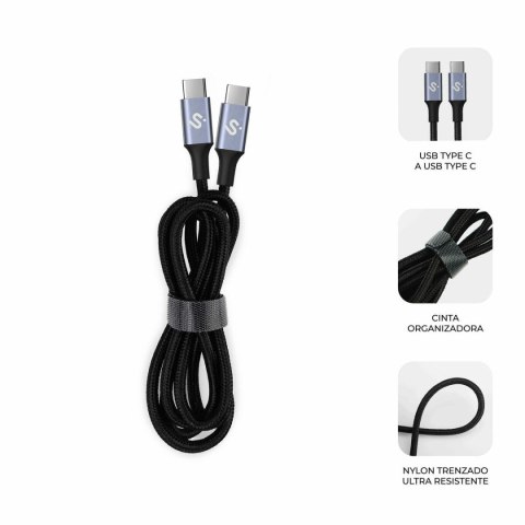 Kabel USB-C na USB-C Subblim SUBCAB-C10010 1 m Biały Czarny