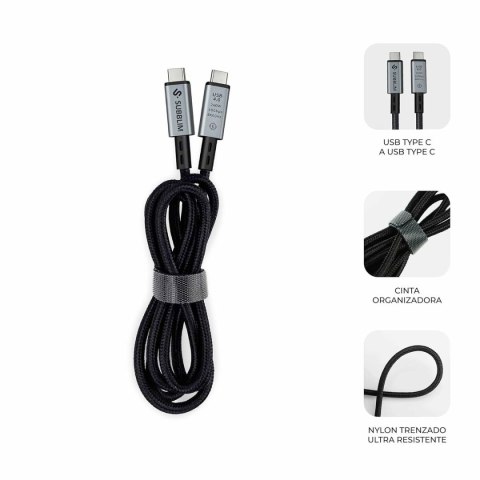 Kabel USB-C na USB-C Subblim SUBCAB-C24010 1,5 m Czarny
