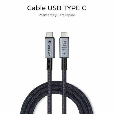 Kabel USB-C na USB-C Subblim SUBCAB-C24010 1,5 m Czarny