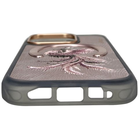 Etui Nimmy Magnetic Fantasy Animal MagSafe do iPhone 16 Pro Max różowo złoty