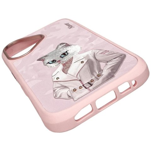 Etui Nimmy Magnetic fashion cute pet MagSafe do iPhone 16 różowy