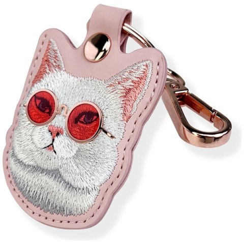 Etui na lokalizator / brelok Nimmy Glasses Cool Cat różowy