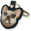 Etui na lokalizator / brelok Nimmy Glasses Cool Dog czarny