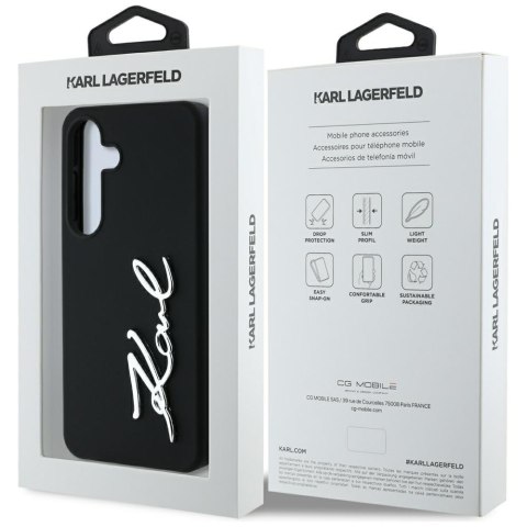 Etui Karl Lagerfeld Silicone Metal Signature Logo do Samsung Galaxy S25 czarny
