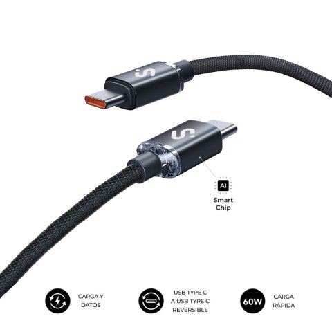 Kabel USB-C na USB-C Subblim SUBCAB-C06001 1 m Czarny