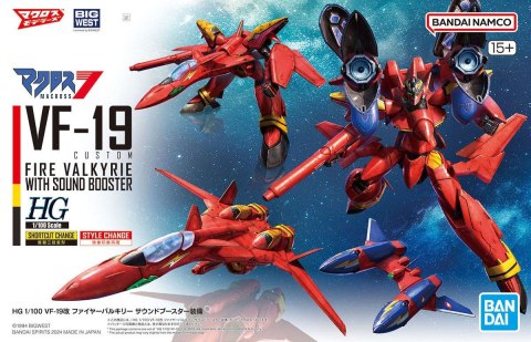 HG 1/100 MACROSS VF-19 CUSTOM FIRE VALKYRIE WITH SOUND BOOSTER