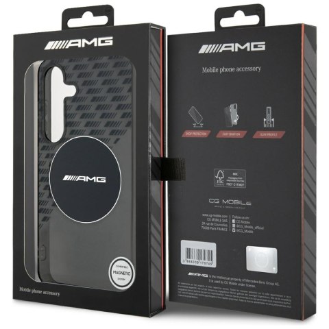 Etui AMG Transparent Rhombs MagSafe do Samsung Galaxy S25 czarny