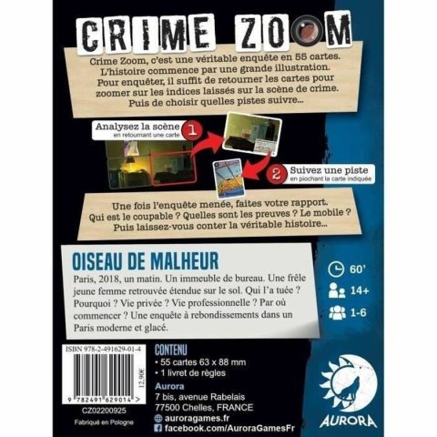 Gra Planszowa Asmodee Crime Zoom : Oiseau de Malheur 13 x 3 x 10 cm