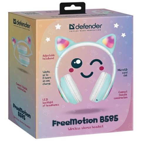 Defender słuchawki Bluetooth FreemotionB585 Led seledynowy/celadon (63588)