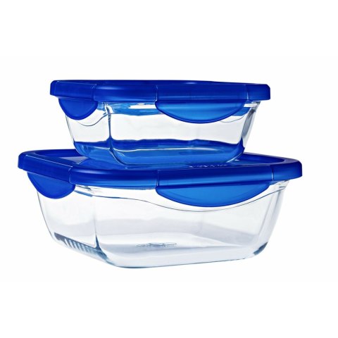 Pojemnik do Przechowywania Żywności Pyrex Niebieski Przezroczysty 800 ml (2 Sztuk)